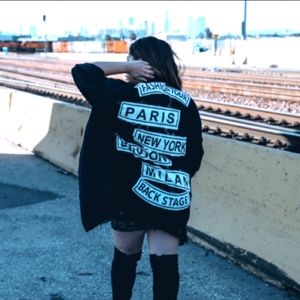 Black Fashion Tour Jean Jacket